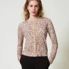 Strickcardigan Mit Print Und Spitze