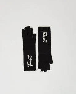 Strickhandschuhe Mit Sticklogo
