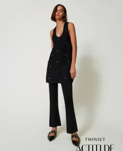 Strickhose Im Flare-Fit