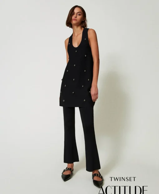 Strickhose Im Flare-Fit