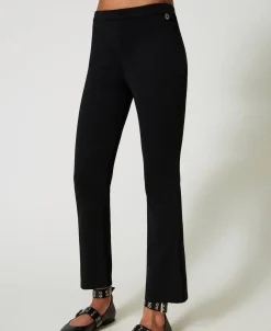 Strickhose Im Flare-Fit