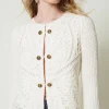 Strickjacke Aus Wollmischung Mit Häkelarbeit