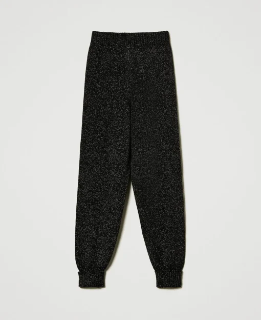 Strick-Joggers Aus Wolle-Lurex-Mischung