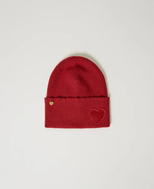 Strickmütze Mit Herzpatch