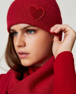 Strickmütze Mit Herzpatch