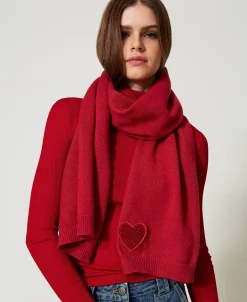 Strickschal Mit Herzpatch