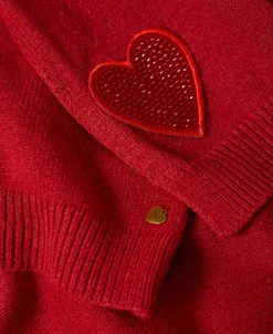 Strickschal Mit Herzpatch