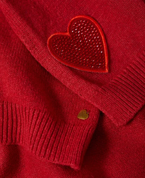 Strickschal Mit Herzpatch