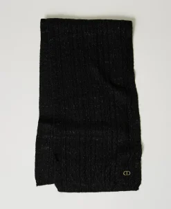 Strickschal Mit Lurex Und Zopfmuster