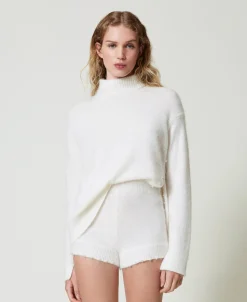 Strickshorts Aus Angoramischung Mit Perlen
