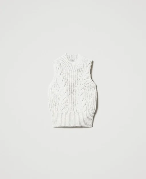 Stricktop Mit Rippen Und Zöpfen