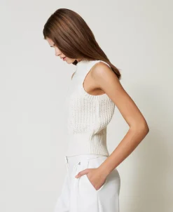 Stricktop Mit Rippen Und Zöpfen