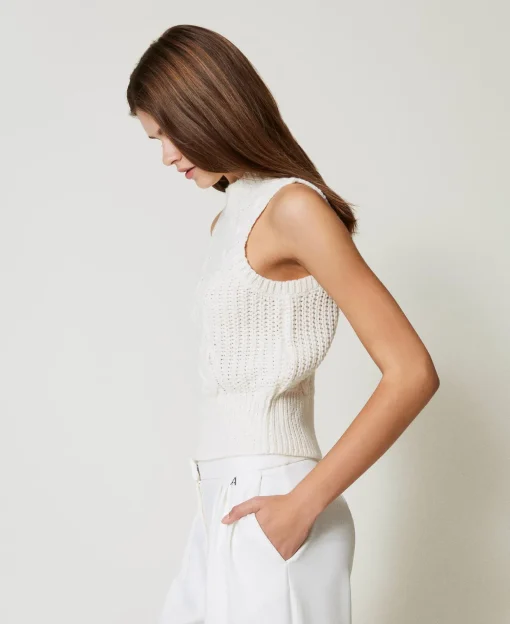 Stricktop Mit Rippen Und Zöpfen