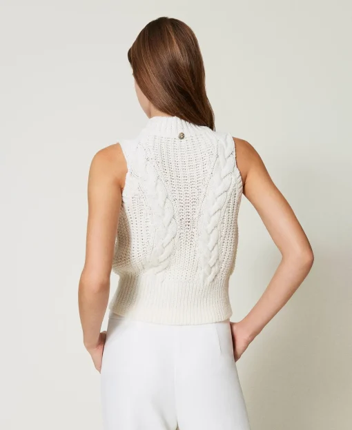 Stricktop Mit Rippen Und Zöpfen