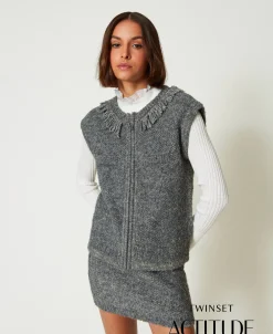 Strickweste Aus Recyceltem Bouclégarn