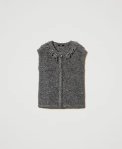 Strickweste Aus Recyceltem Bouclégarn