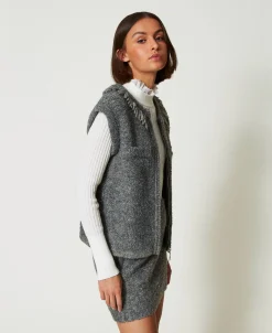 Strickweste Aus Recyceltem Bouclégarn