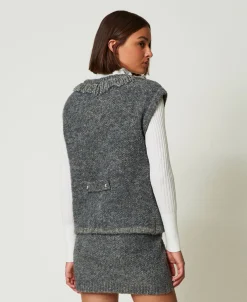 Strickweste Aus Recyceltem Bouclégarn