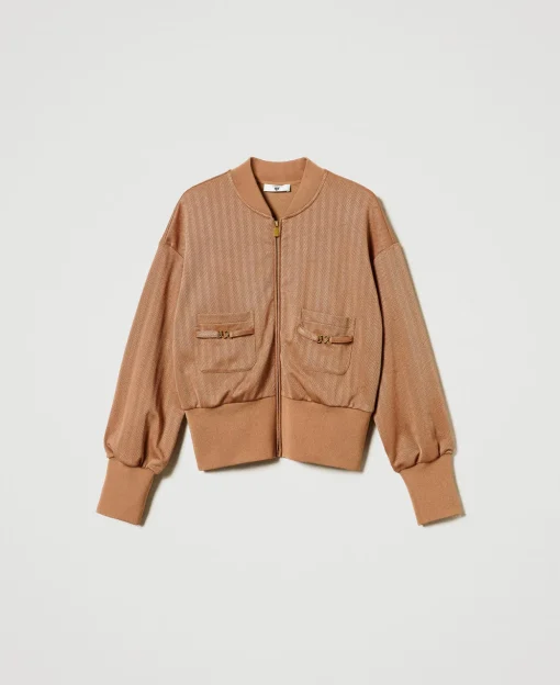 Sweatjacke Aus Jacquard-Scuba