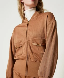 Sweatjacke Aus Jacquard-Scuba