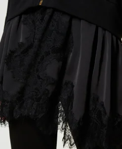 Sweatjacke Mit Satin Und Spitze