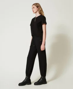 Sweatjoggers Mit Satin