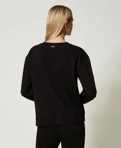Sweatshirt Mit Plissees Und Spitze