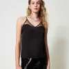 Top Aus Satin Und Tüll