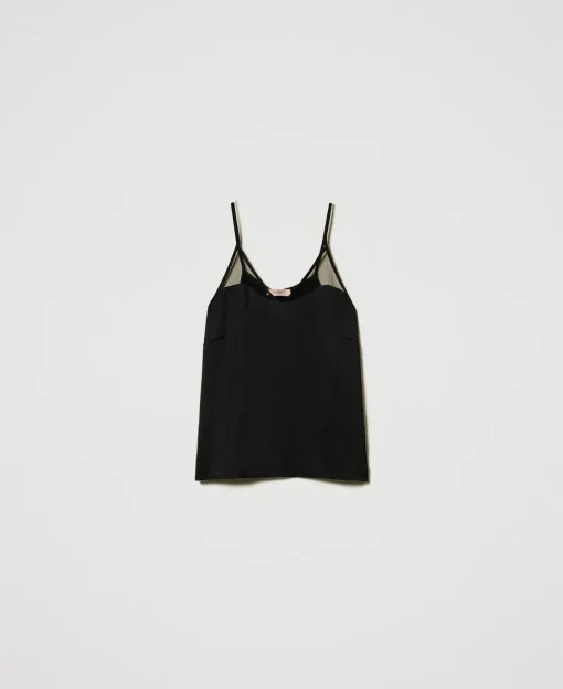 Top Aus Satin Und Tüll