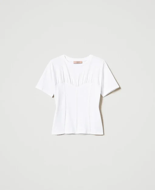 T-Shirt Im Regular-Fit Mit Mieder-Design