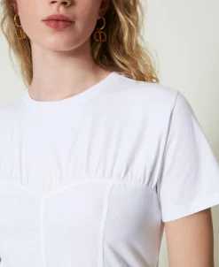 T-Shirt Im Regular-Fit Mit Mieder-Design