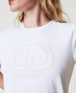 T-Shirt Mit Aufgesticktem „Oval T“-Logo