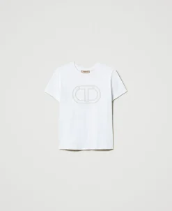 T-Shirt Mit Aufgesticktem „Oval T“-Logo