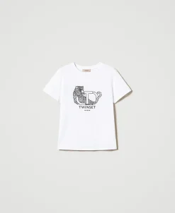 T-Shirt Mit Aufgesticktem Logo Und Jaguar