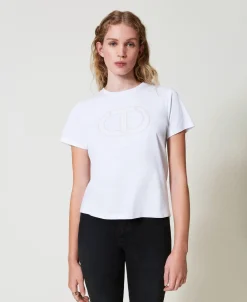 T-Shirt Mit Aufgesticktem „Oval T“-Logo