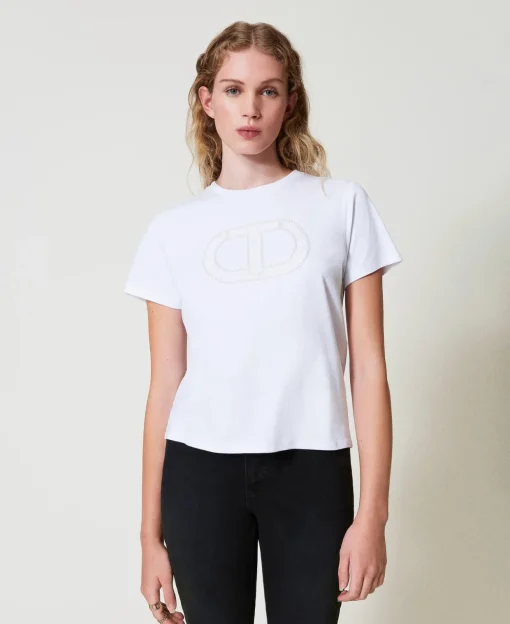 T-Shirt Mit Aufgesticktem „Oval T“-Logo