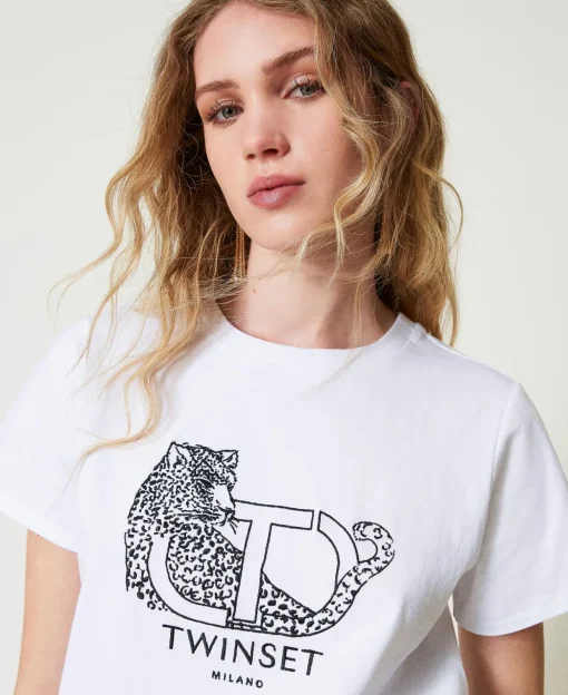 T-Shirt Mit Aufgesticktem Logo Und Jaguar