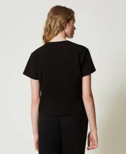 T-Shirt Mit Herzförmiger Schließe