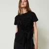 T-Shirt Mit Kreponvolant