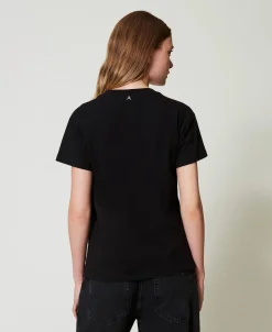 T-Shirt Mit Kreponvolant