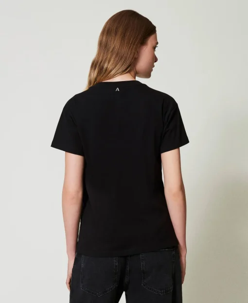 T-Shirt Mit Kreponvolant