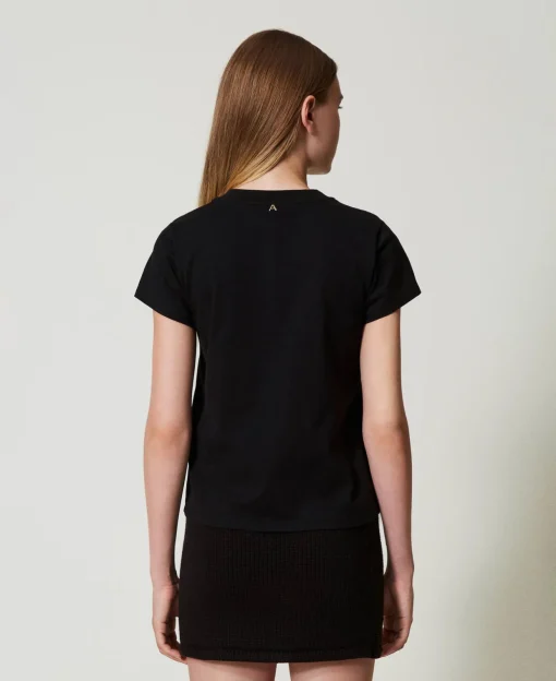 T-Shirt Mit Logo Und Strass
