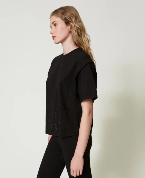 T-Shirt Mit Strass Im Dégradé