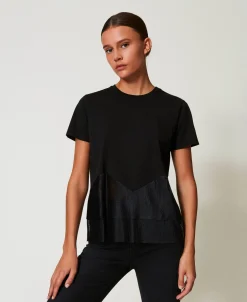 T-Shirt Mit Tüllvolants