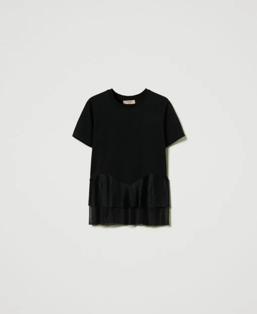 T-Shirt Mit Tüllvolants