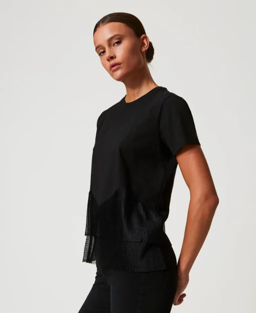 T-Shirt Mit Tüllvolants