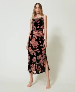 Unterkleid Aus Dévoré-Samt Mit Blumen