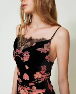 Unterkleid Aus Dévoré-Samt Mit Blumen