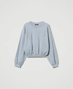 Von Hand Besticktes Kasten-Sweatshirt