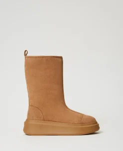 Wattierte Plateaustiefel